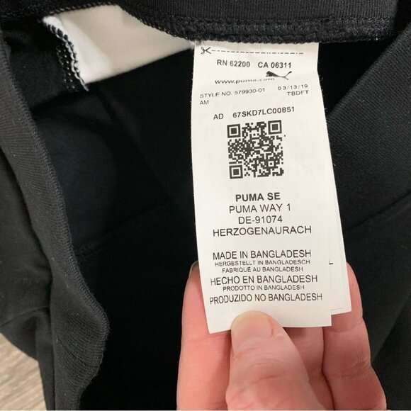 Puma Classics Biker Shorts 7" White Stripe Black High Rise Waisted Size XS - Picture 11 of 14